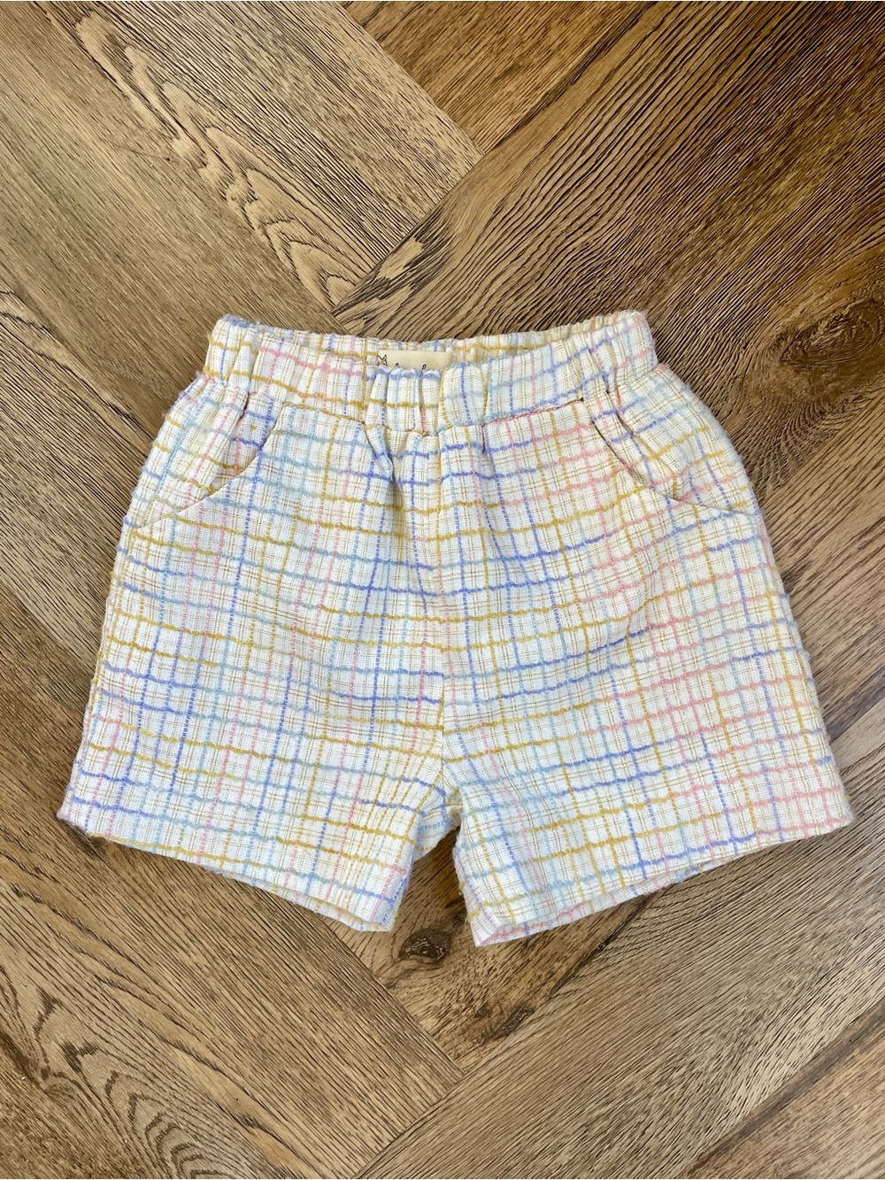 Doe A Dear Pastel Plaid Tweed Shorts 6